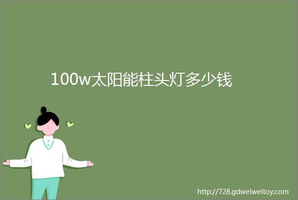 100w太阳能柱头灯多少钱